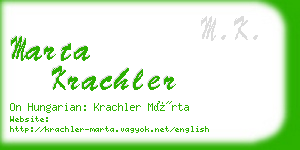 marta krachler business card